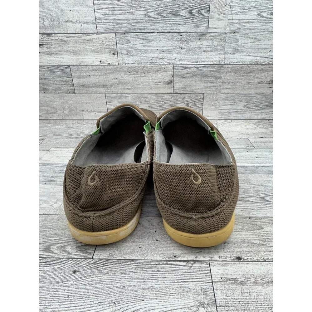 OluKai Nohea Mesh Men Slip On Loafers Brown Mesh Shoes 10188-4040 Size 11